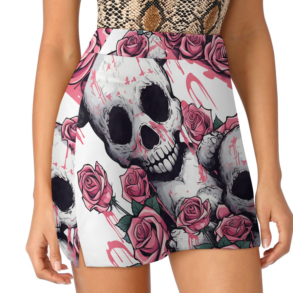 Cute Skeleton Animal Puppy and Roses Print