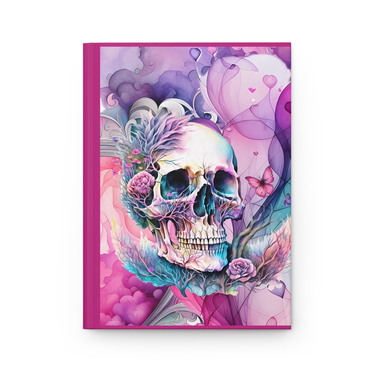 Hardcover Journal Matte - Beautiful Skull Watercolor Design