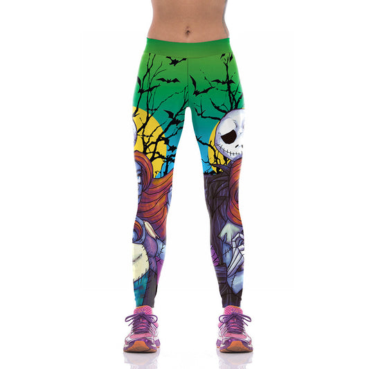 HalloweenNightmare Before Christmas Jack and Sally Leggings