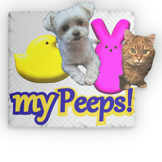 Custom Shaped Hanging With My Peeps Pillow