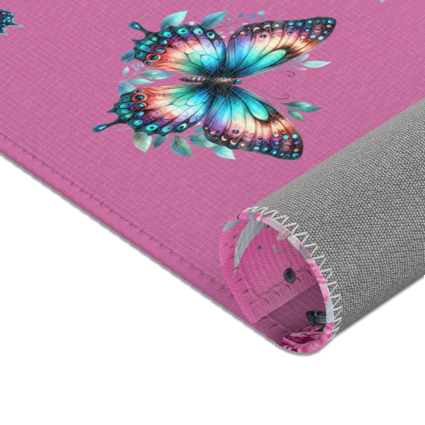 Beautiful Spring Butterflies Area Rug Perfect for Girls Room - Centerpiece for any girls sanctuary!