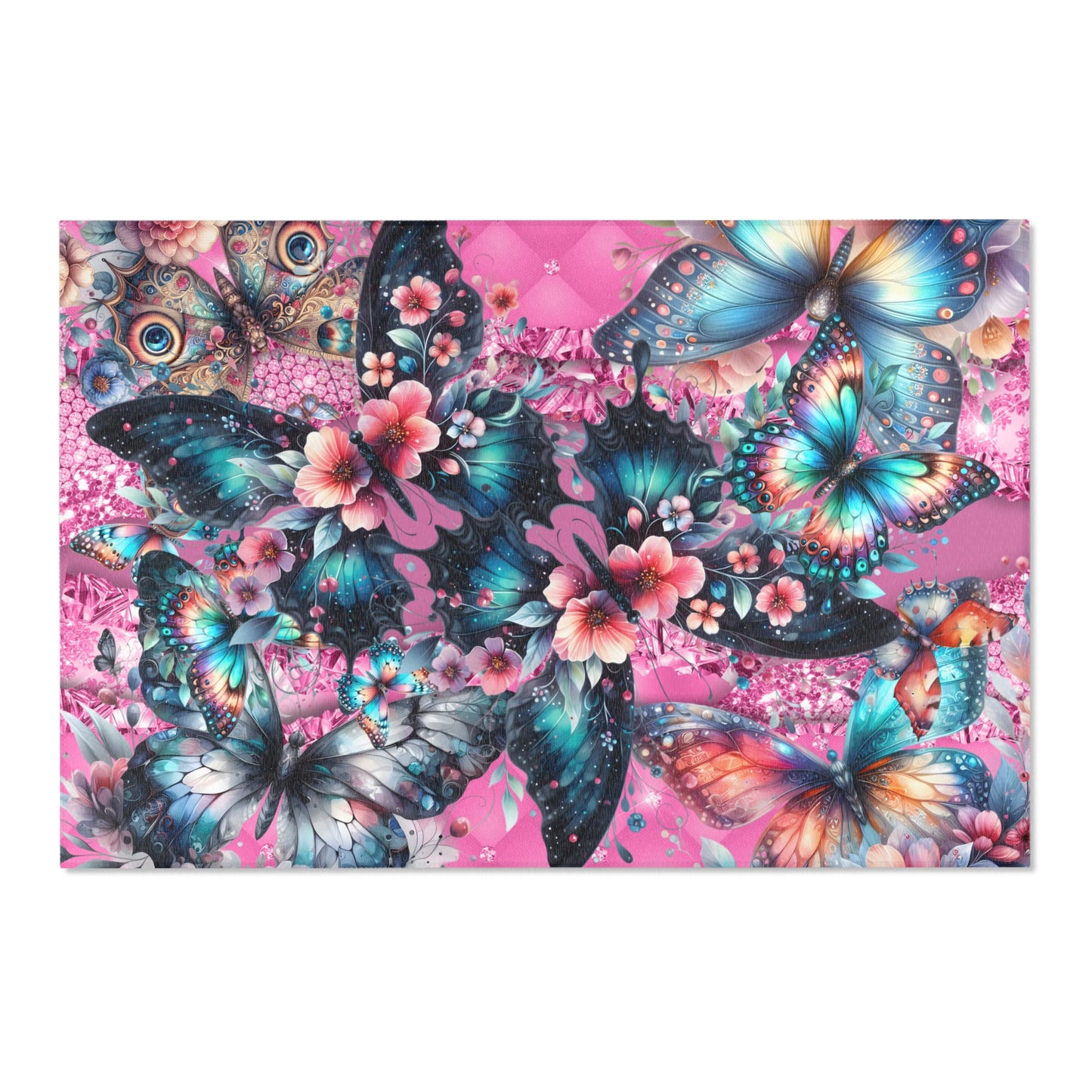 Beautiful Spring Butterflies Area Rug Perfect for Girls Room - Centerpiece for any girls sanctuary!