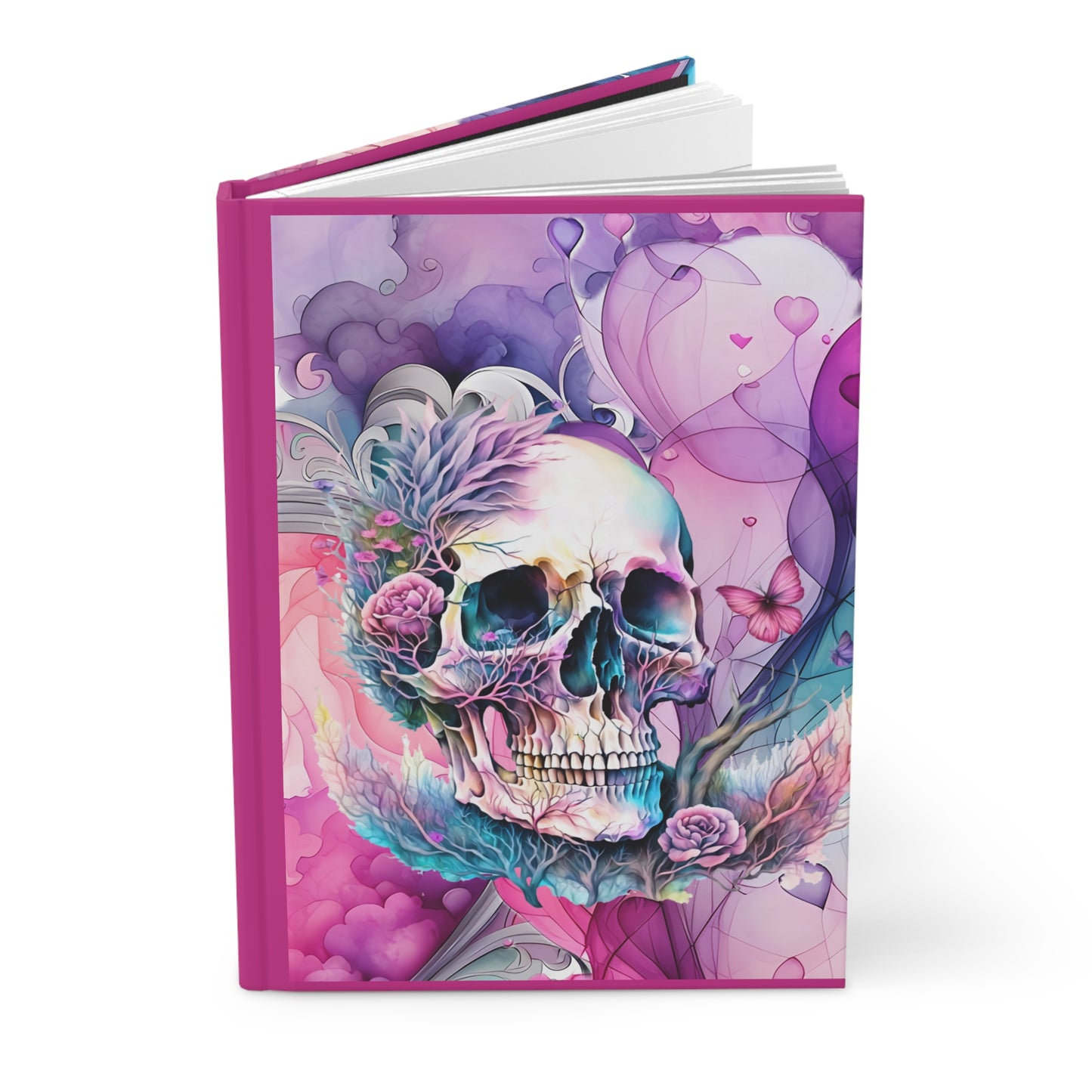 Hardcover Journal Matte - Beautiful Skull Watercolor Design