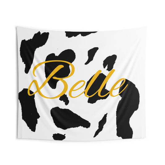 Indoor Wall Tapestries - Cow Print with Name Personalization