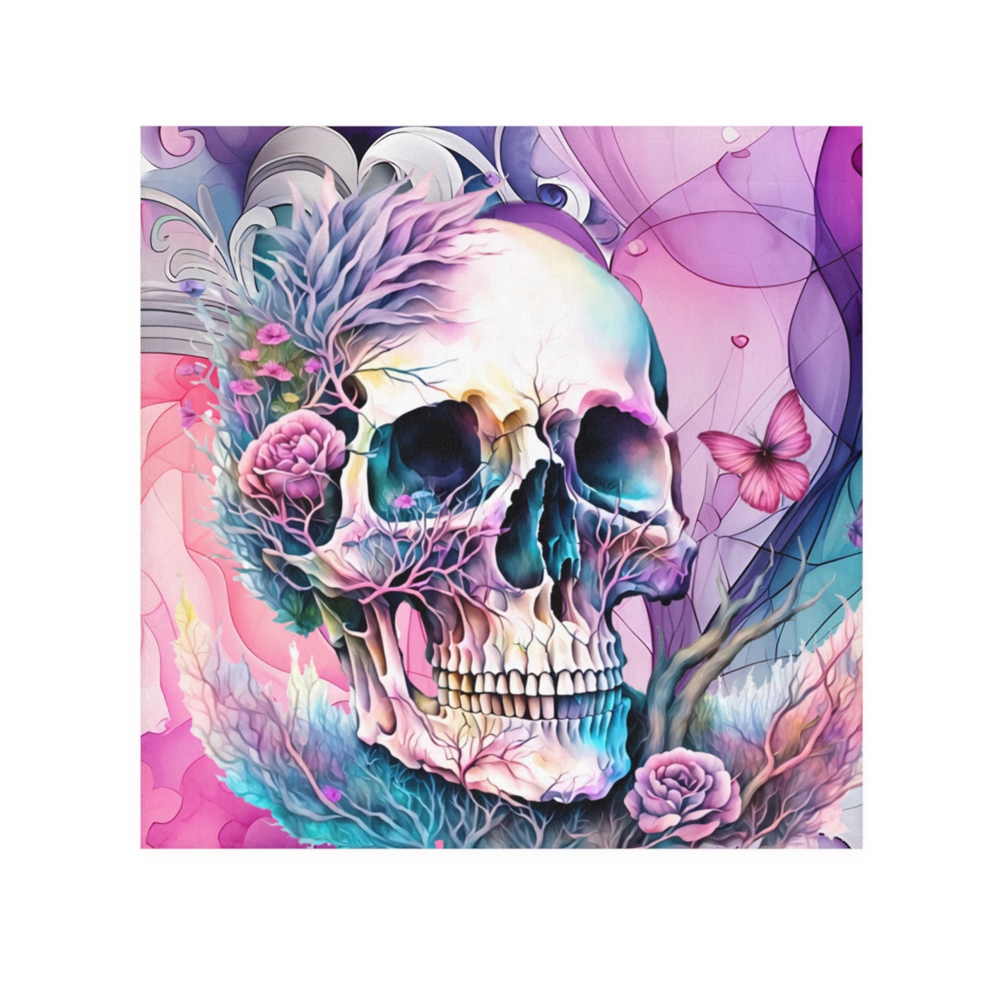 Face Towels Beautiful Skull Watercolor