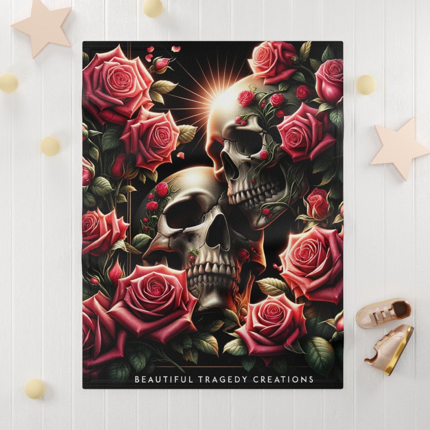 Skulls and Roses Collection Baby Soft Fleece Blanket