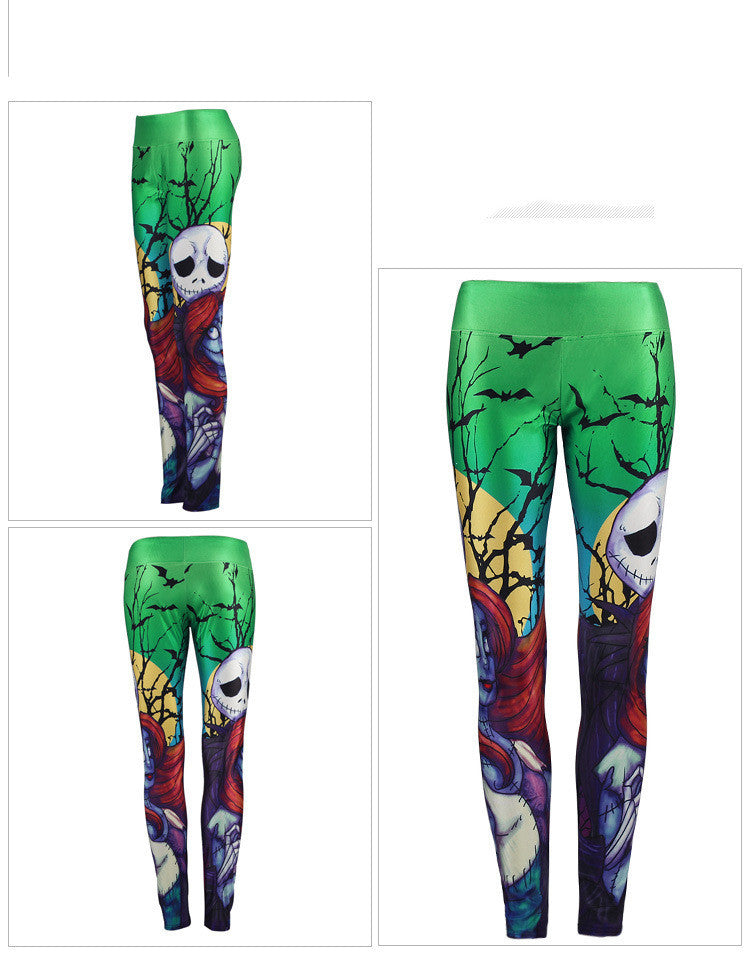 HalloweenNightmare Before Christmas Jack and Sally Leggings