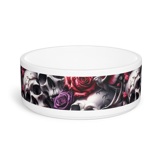 Skulls and Roses Pet Bowl