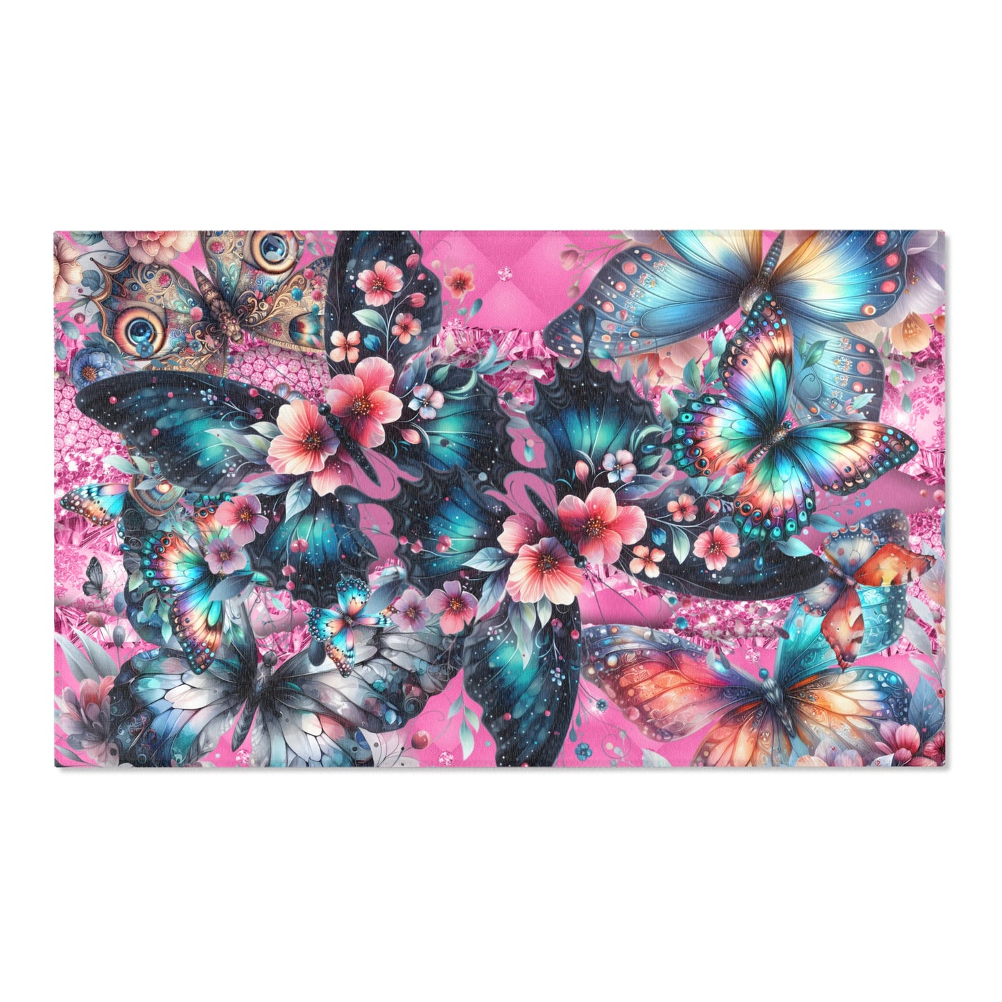 Beautiful Spring Butterflies Area Rug Perfect for Girls Room - Centerpiece for any girls sanctuary!