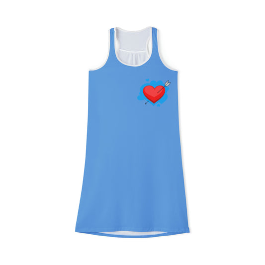 Women's Racerback Dress (AOP) Heart is bigger