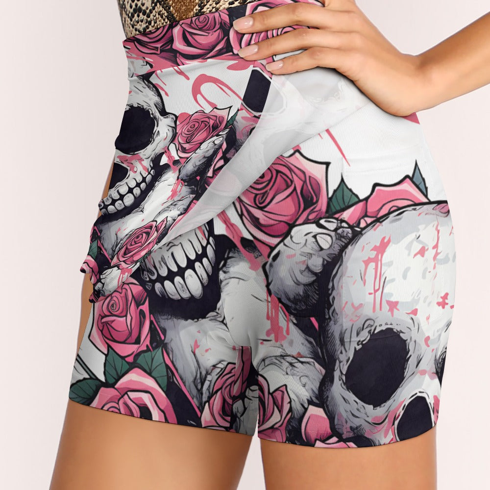 Cute Skeleton Animal Puppy and Roses Print