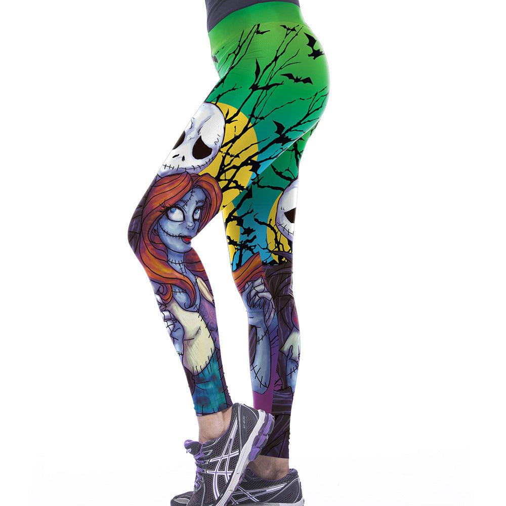 HalloweenNightmare Before Christmas Jack and Sally Leggings