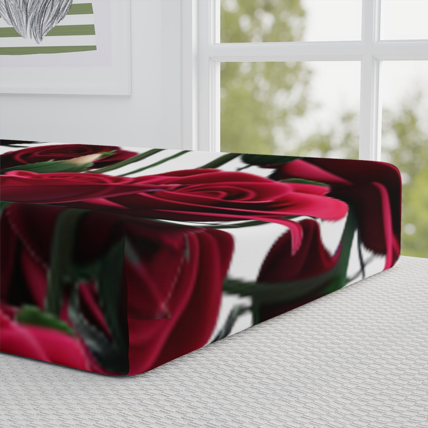 3d Baby Changing Pad Cover Red Roses