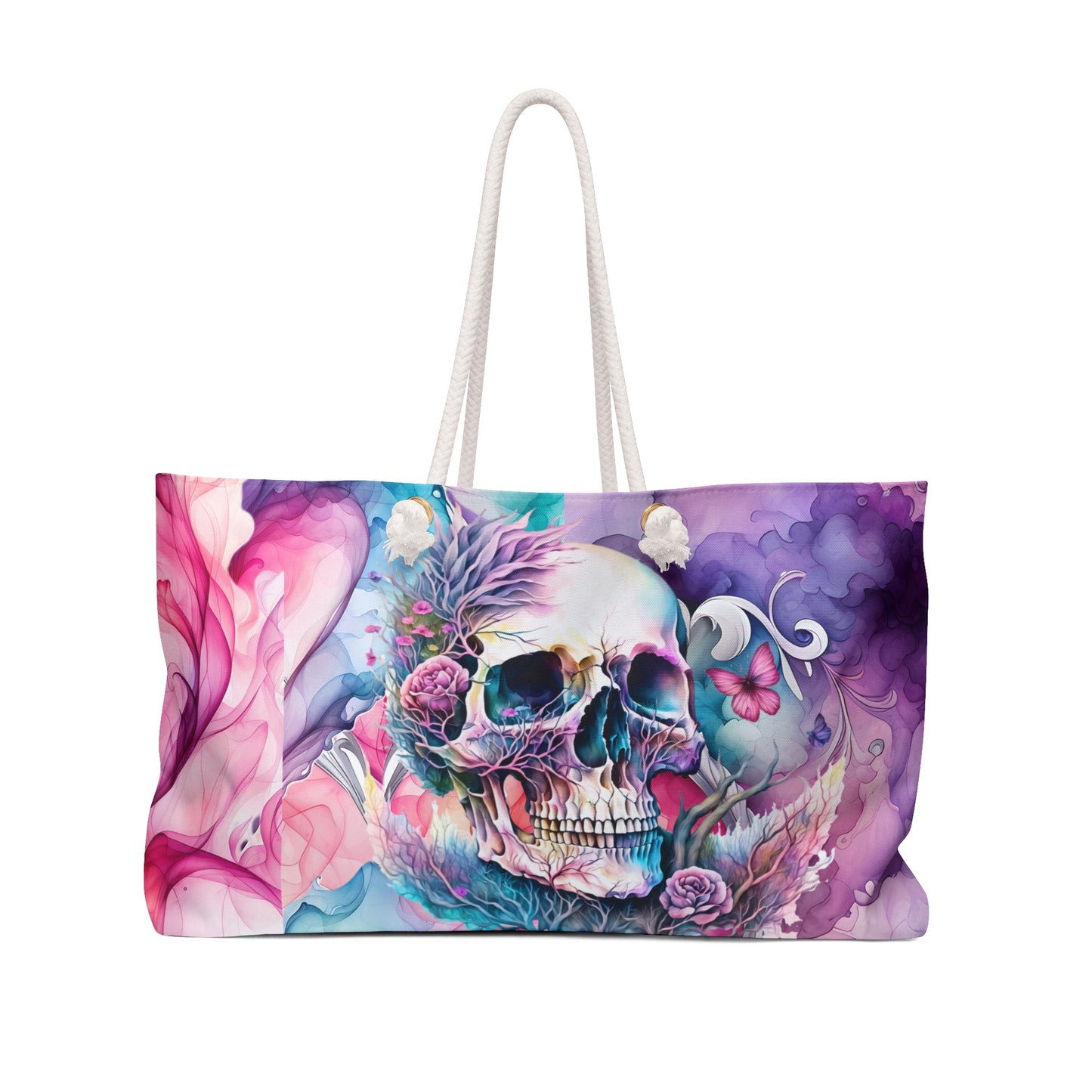 Beautiful Watercolor Skull Weekender Bag