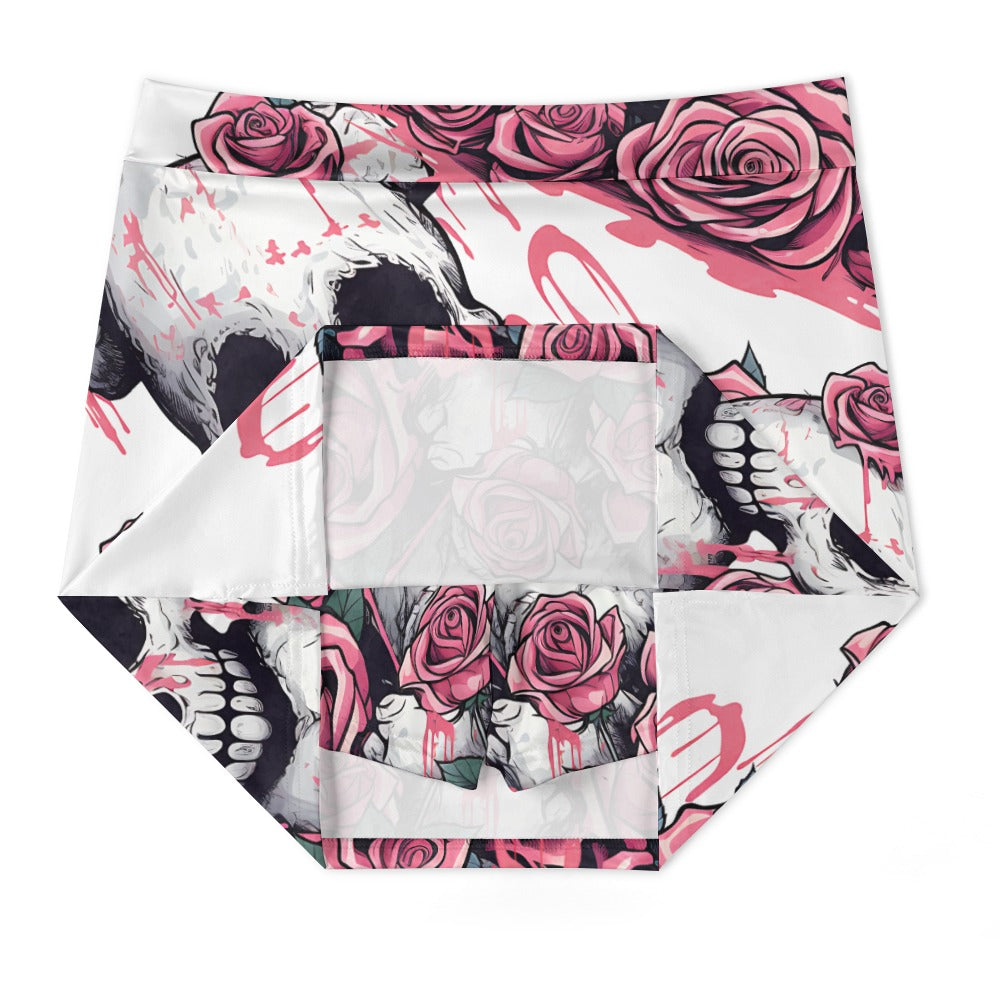 Cute Skeleton Animal Puppy and Roses Print