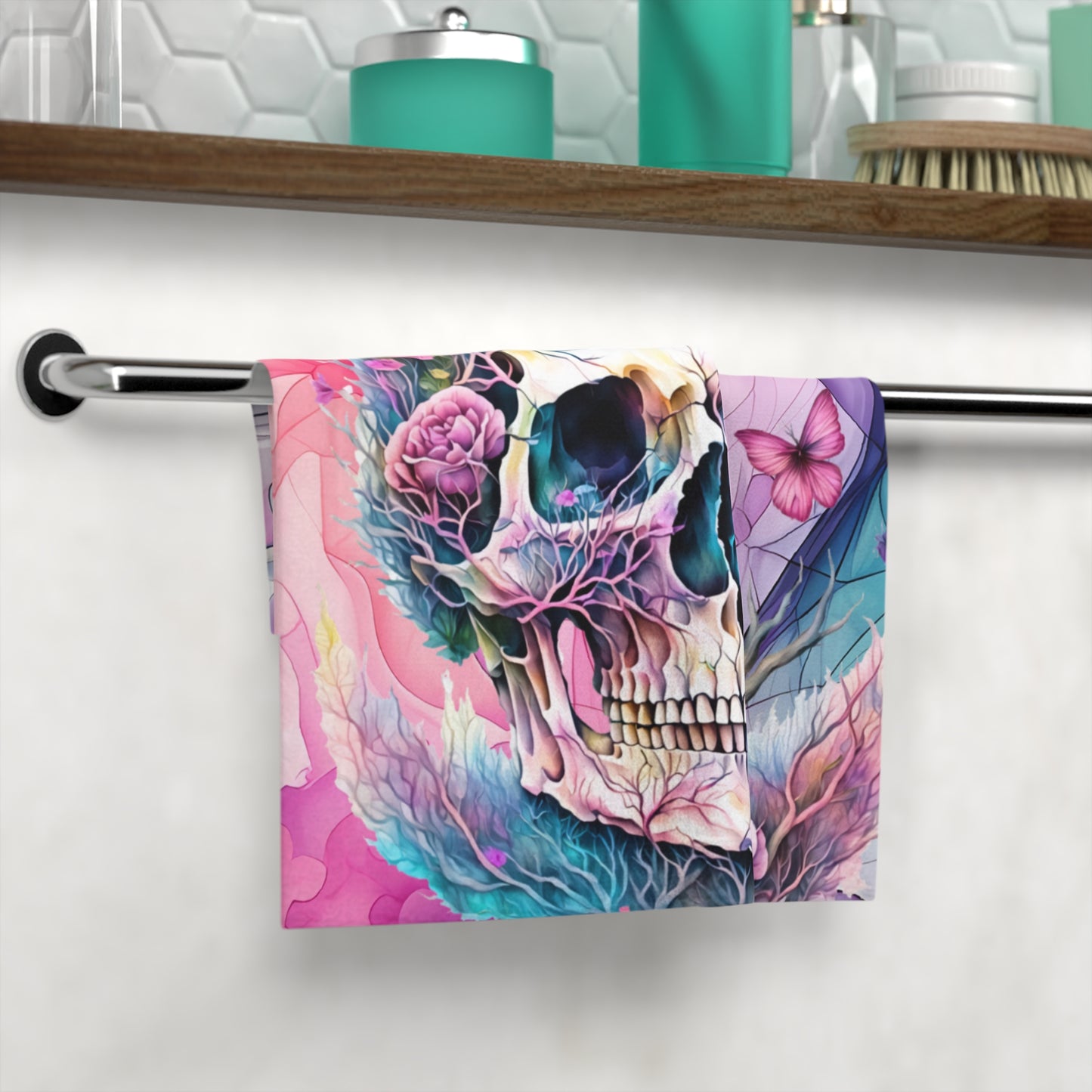 Face Towels Beautiful Skull Watercolor