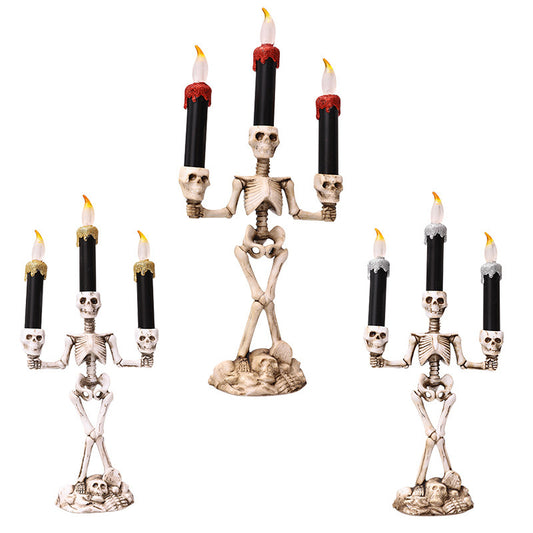 Skull Candleholders Halloween Stick Candle Holder