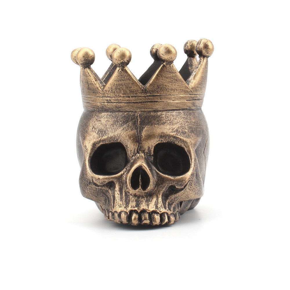 Resin Crown Skull Candle Holder Halloween Atmosphere Decoration