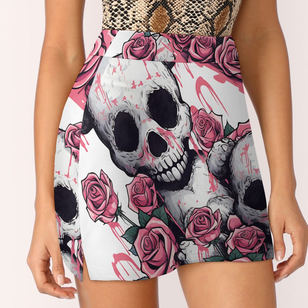 Cute Skeleton Animal Puppy and Roses Print