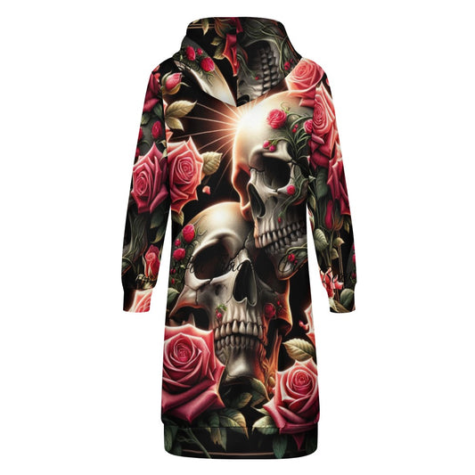 BTC Skulls and Roses Design One Hoodie Dress