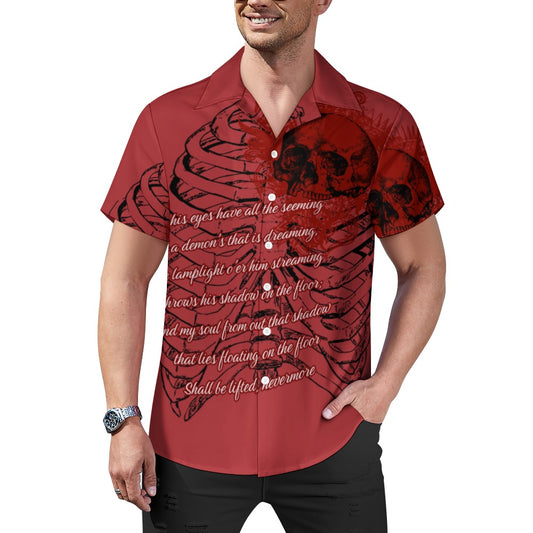 Hawaiian Short Sleeved T-shirt  Made  With Edgar Allen Poe Sentiment