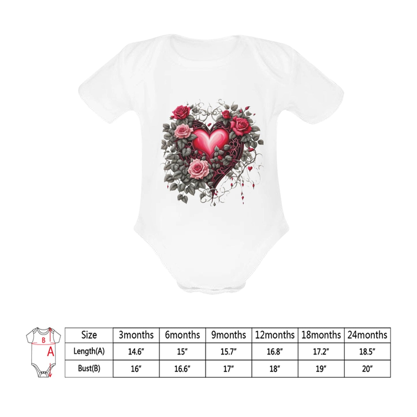 Baby Powder Organic Short Sleeve One Piece Model T28（One Side Printing）